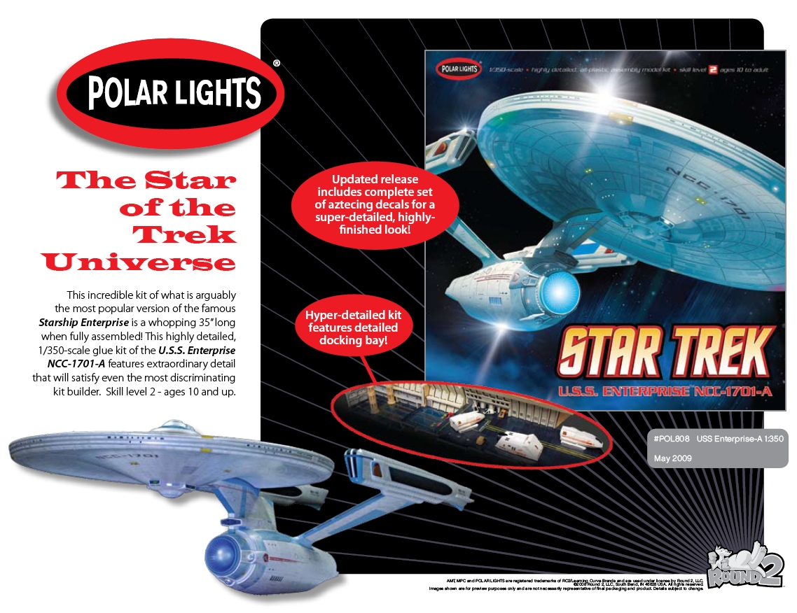 Polar Lights 1 350 Uss Enterprise Refit Model Kit - 1 350 Scale Polar Light...