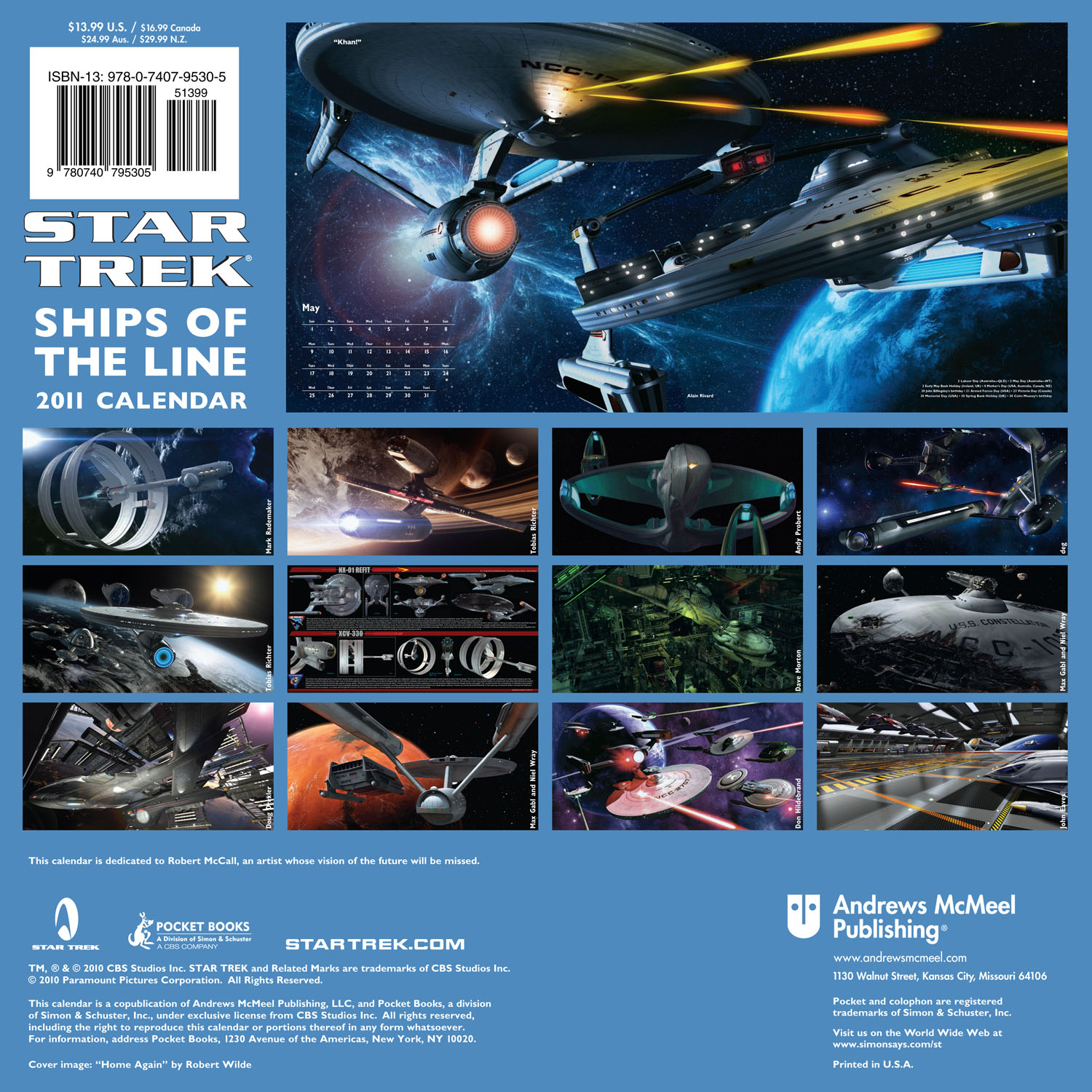 2011 Star Trek Ships Of The Line Calendar Available Now See Covers