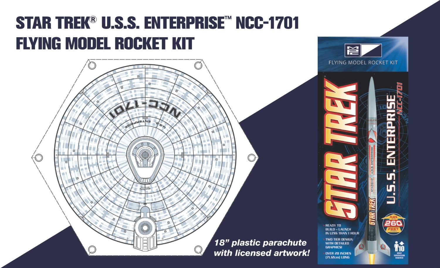 & Klingon MPC Flying Model Rocket Kit Star Trek USS Reliant Enterprise 